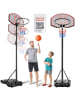 tectake Basketballanlage Dirk, Korbhöhe 230 - 305 cm, mit Ball & Pumpe