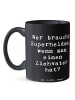 Mr. & Mrs. Panda Mug Spruch Ziehvater Held mit Spruch in Schwarz