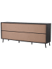 Beliani Sideboard BLACKPOOL in Braun/Schwarz - (W) 177 x (H) 75 x (L) 40 cm