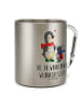 Mr. & Mrs. Panda Tasse Smörle Winterzeit mit Spruch in Silber