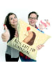 Mr. & Mrs. Panda Kissen 40x40 Igel Luftballon mit Spruch in Gelb Pastell