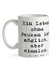 Mr. & Mrs. Panda Keramiktasse Spruch Pauken Leben mit Spruch in Weiß