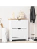 HOMCOM Schuhschrank in Weiß & Naturholz 72L x 26B x 80H cm