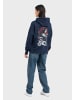 OLDSKULL Hoodie Asian Blossom Queen Logo Graphic in Navy Blue