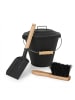 relaxdays 3-tlg. Ascheeimer Set in Schwarz - 15 Liter