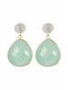 Gemshine Ohrringe Mondstein - Chalcedon Tropfen in gold coloured