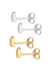 Elli Ohrringe 925 Sterling Silber Bi Color_Tri Color, Dreieck in Gold