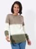 WITT WEIDEN Rundhals-Pullover in khaki-ecru-gemustert