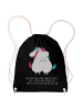 Mr. & Mrs. Panda Baumwolltasche Einhörner Umarmen mit Spruch in Schwarz