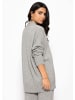 SASSYCLASSY Oversized Cardigan mit V-Ausschnitt und Kaschmiranteil in Grau