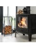 relaxdays Kaminholzregal in Grau - (B)34 x (H)80,5 x (T)25 cm