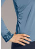 MADELEINE Elegantes Langarmshirt mit Stehkragen in rauchblau