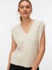 Vero Moda V-Ausschnitt Pullunder mit Zopfstrickmuster in Birch