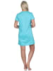 NORMANN Nachthemd kurzarm Kiwi Print - 86397 in türkis