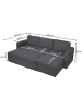 MCW Schlafsofa mit Schlaffunktion D92, Dunkelgrau, ohne Deko-Kissen