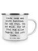 Mr. & Mrs. Panda Emaille Tasse Spruch Liebe und Freiheit mit Spruch in Weiß
