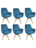 MCW 6er-Set Esszimmerstuhl G67, Türkis-blau