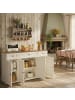 SONGMICS HOME Küchenschrank Hopu in Weiß-Braun - (B)140 x (H)81.3 x (T)39 cm