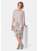 GOLDNER Kurzgröße:  Florales Druckkleid, Chiffonüberwurf in hellmelba / geblümt