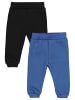 Baby Jungen Hosen Fleece Angeraut Winter 2er Pack in schwarz/blau