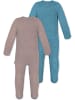 Normani Outdoor Sports 2x MERINO Babystrampler Levin in Rosa/Blau