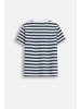 MOKIDA Gestreiftes Baumwoll-T-Shirt in dunkelblau