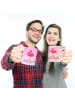 Mr. & Mrs. Panda Kindertasse Flamingo Stolz mit Spruch in Aquarell Pink