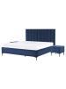 Beliani Schlafzimmer Set SEZANNE in Blau/Schwarz - (W) 170 x (H) 142 x (L) 215  cm