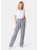 GOLDNER Palazzo-Hose Palazzo-Hose mit sommerlichem Druck in blau / sand / gestreift