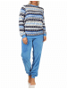 NORMANN Schlafanzug Pyjama langarm Norwegerlook Coralfleece - 58379 in blau
