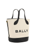 Bally Weiß Schwarz und Leder Bucket Tasche