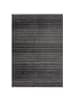 KADIMA DESIGN Teppich Modern Gestreift, Kurzflor mit Boho-Quasten in Anthrazit