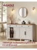 VASAGLE Sideboard Küchenschrank Liry in Weiß-Braun - (B)140 x (H)80 x (T)40 cm