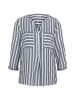 Tom Tailor Gestreifte 3/4 Arm Bluse V-Ausschnitt Tunika Shirt in Blau