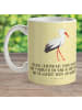 Mr. & Mrs. Panda Trinkbecher Storch mit Spruch in Gelb Pastell