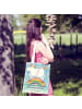 Mr. & Mrs. Panda Tote Bag Einhorn Regenbogen Design mit Spruch in Weiß