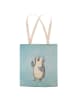 Mr. & Mrs. Panda Shopper Bag Pinguin Duschen ohne Spruch in Eisblau