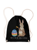 Mr. & Mrs. Panda Sportbeutel Hase Eier Malen mit Spruch in Schwarz