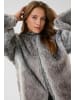 Kaffe Jacke KAsolana Baggy fit in Grey / Brown Fur look
