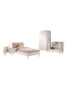 58 aufm Kessel EINZELBETT SET 90x200 Keeley Buche Weiß Holz Regal Komfort Stabil