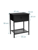 relaxdays 2 x Nachttisch in Schwarz - (B)40 x (H)55 x (T)30 cm