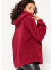 SASSYCLASSY Oversize Teddy Sweatshirt mit Kapuze in Weinrot