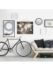 WALLART Stoffbild mit Posterleisten - Alte Mauer Weltkarte in Creme-Beige