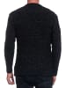 Rusty Neal Schwerer Kontrast Grobstrick Rundhals-Pullover in Schwarz