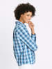 Sieh an! Karobluse in türkis-weiß-kariert