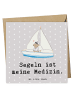 Mr. & Mrs. Panda Deluxe Karte Bär Segeln mit Spruch in Grau Pastell
