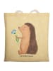 Mr. & Mrs. Panda Tasche Igel Blumen ohne Spruch in Gelb Pastell