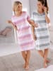 WITT WEIDEN Sleepshirts in rosé-weiß-gestreift + steingrau-weiß-gestreift