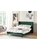 Beliani Doppelbett VILLETTE in Grün/Schwarz - (W) 165 x (H) 115 x (L) 222 cm