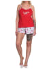 NORMANN ärmellose Schlafanzug Shorty Spaghettiträgern und - 79156 in rot
